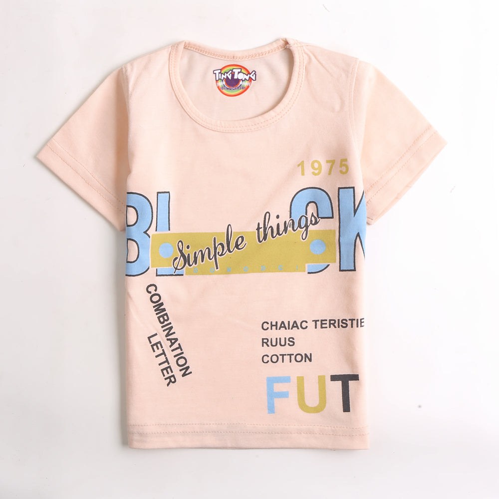 Boys Half Sleeves T-Shirt - Pink (CW17308)
