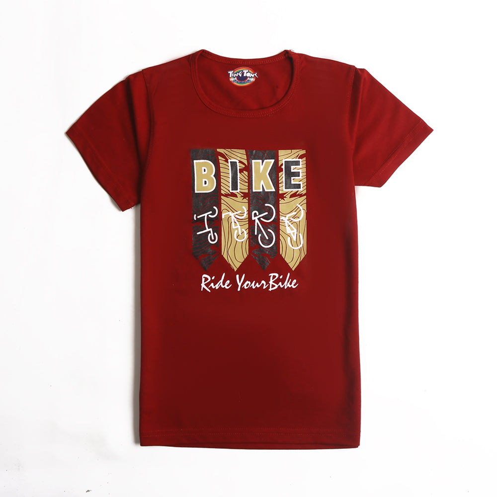 Boys Half Sleeves T-Shirt - Red (CW17308)