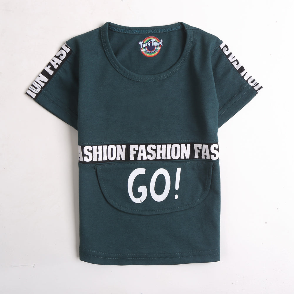 Boys Half Sleeves T-Shirt - Sea Green (CW17303)