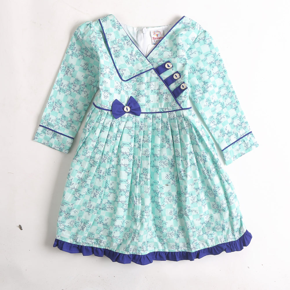 Girls Cotton Frock - Blue (CM01994)