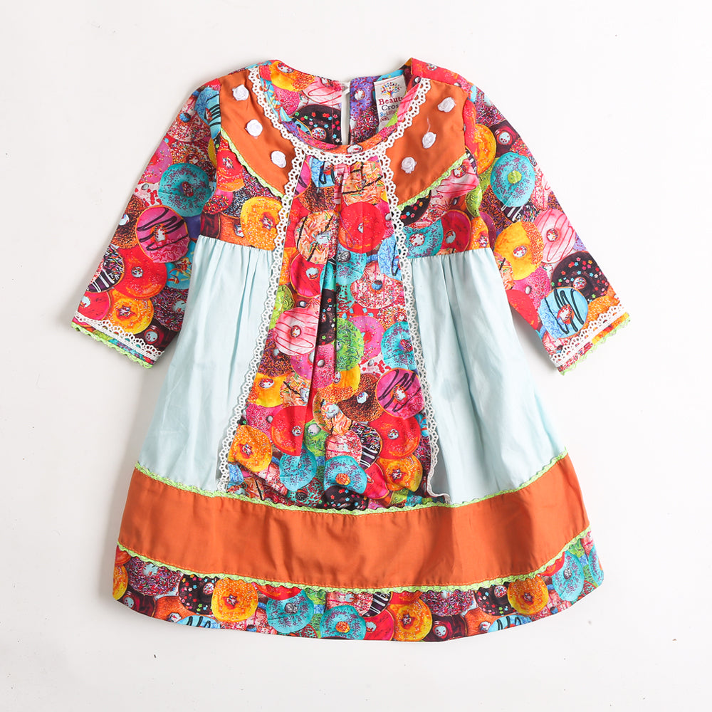 Girls Digital Printed Cotton Kurti - Multi (CM01281)