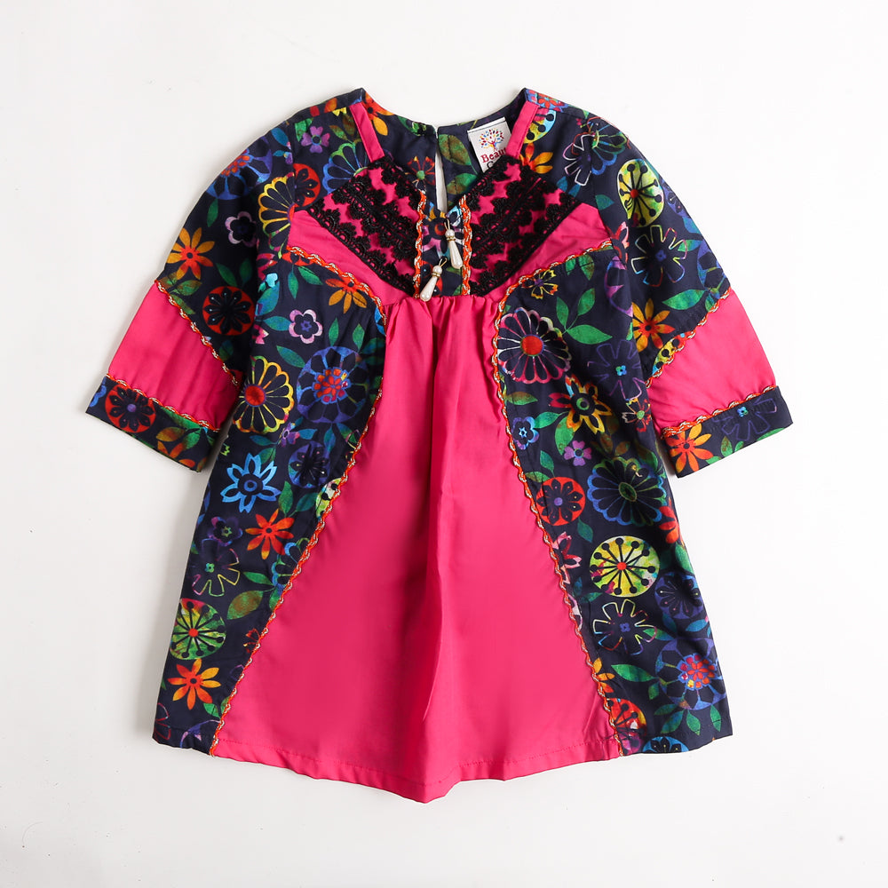 Girls Printed Cotton Kurti - Multi (CM01277)