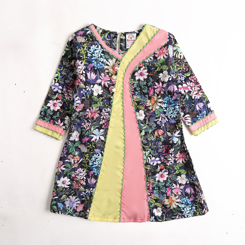 Girls Printed Fancy Kurti - Multi (CM01399)